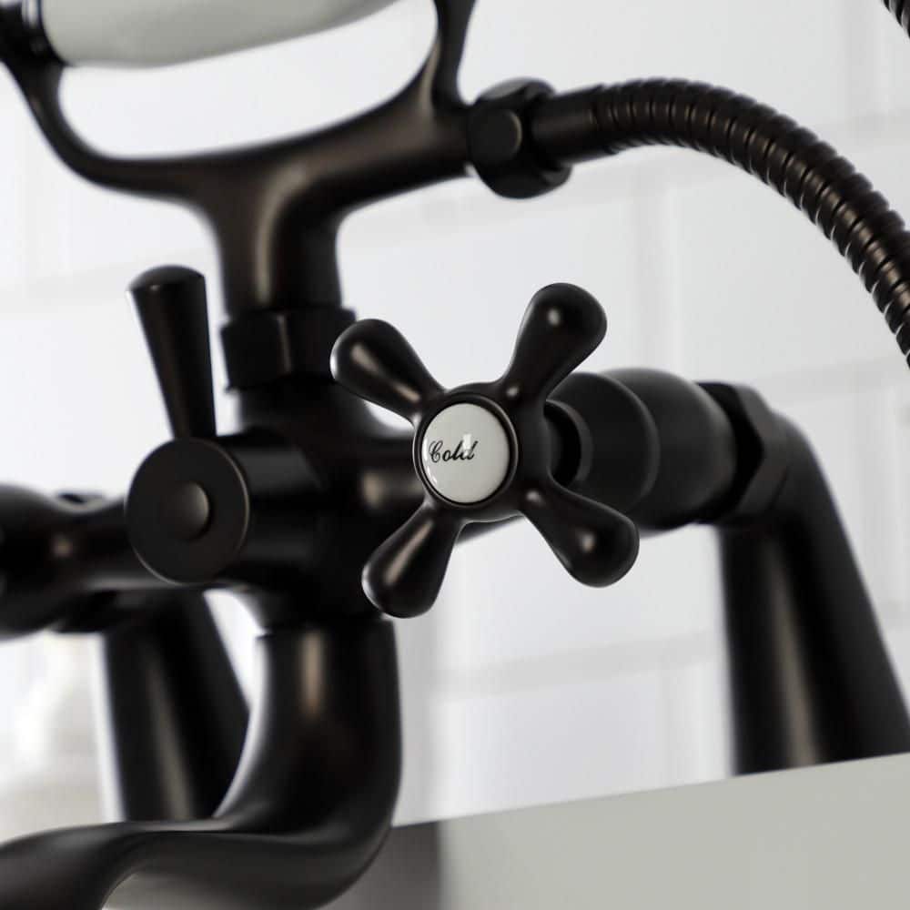 Oil Rubbed Bronze Deck Mount Clawfoot Tub Faucet with Hand Shower
