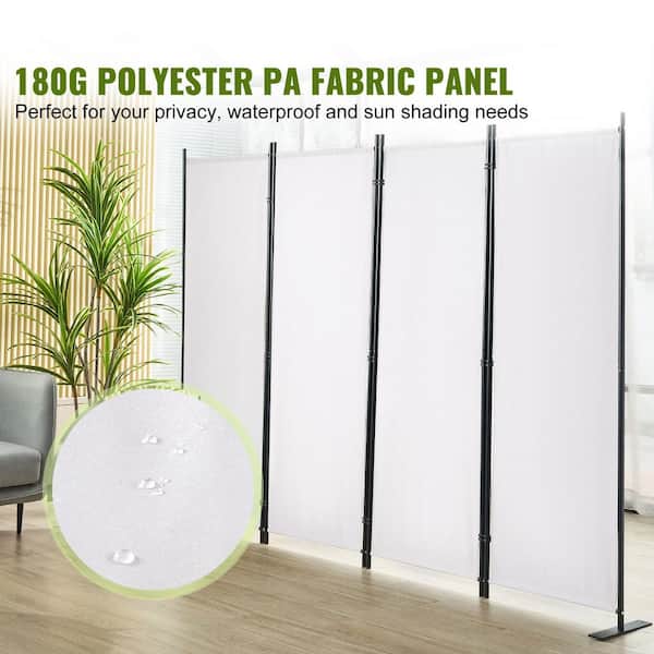 SKYSHALO Room Divider, 5.6 ft. (88 in. x 67.5 in.���Room Dividers and Folding Privacy Screens (4-Panel), White