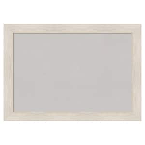 Hardwood Whitewash Wood Framed Grey Corkboard 41 in. x 29 in. Bulletin Board Memo Board