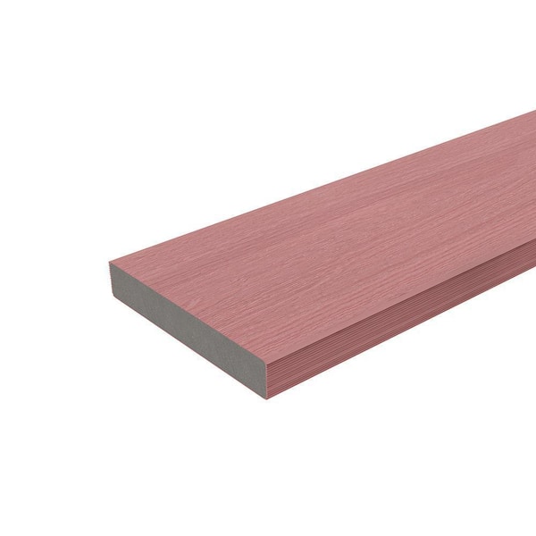 NewTechWood 1 in. x 6 in. x 8 ft. Seoul Pink Solid Composite Decking Board, UltraShield Natural Cortes
