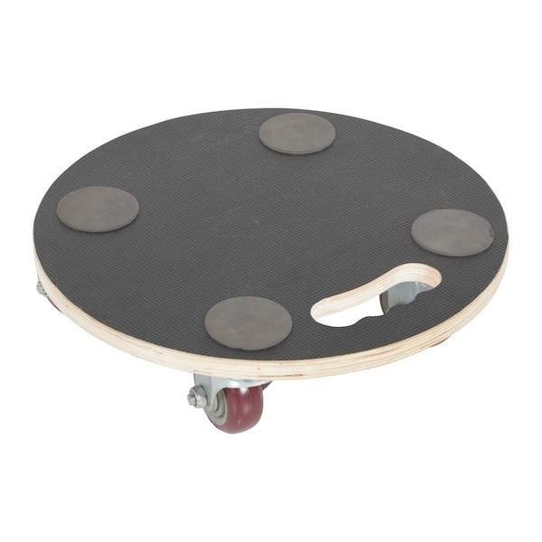 Vestil 15 in. x 15 in. x 4-1/2 in. 440 lbs. Capacity Black Hardwood Round Dolly