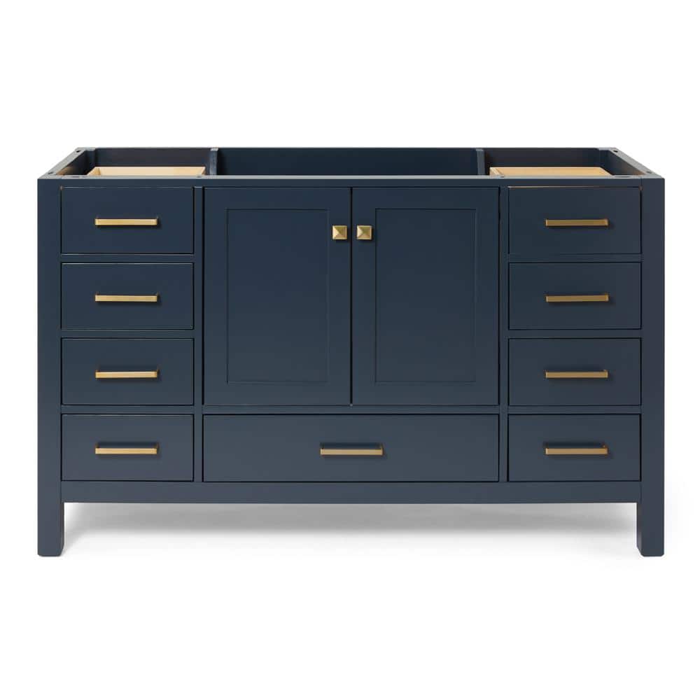 Midnight Blue 54" Solid Wood Freestanding Vanity Cabinet