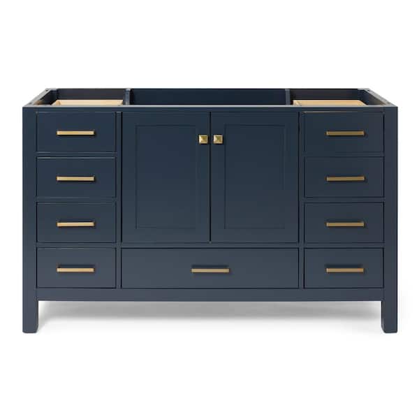 ARIEL Cambridge 54 in. W x 21.5 in. D x 34.5 in. H Freestanding Bath Vanity Cabinet Only in Midnight Blue