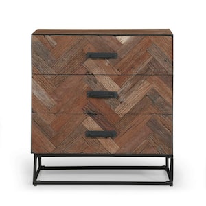 Rizzo Natural and Black 3-Drawer Cabinet