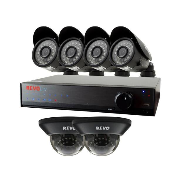 Revo Lite 8-Channel 1TB 960H DVR Surveillance System with (6) 700TVL Cameras