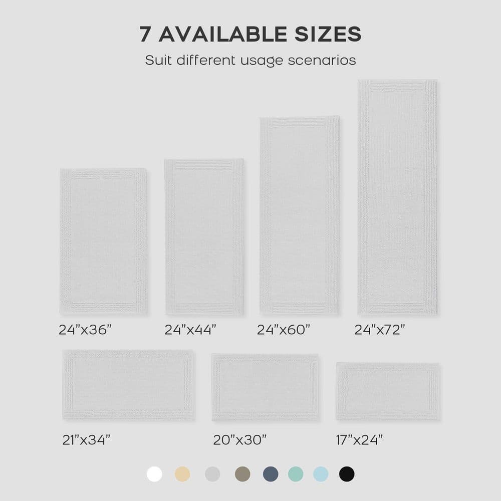 Gray Cotton Tufted Reversible Bath Rug Set