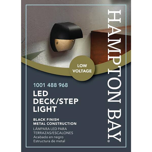 Hampton Bay Surface Mount Light Low-Voltage Black Outdoor Integrated LED Durable