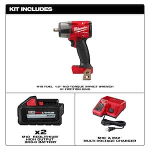M18 FUEL Gen-2 18V Lithium-Ion Brushless Cordless Mid Torque 1/2 in. Impact Wrench with (2) 6.0Ah Batteries and Charger