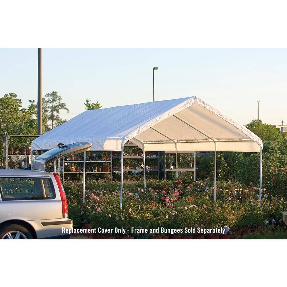 ShelterLogic 10' x 20' White Waterproof Canopy Replacement Cover