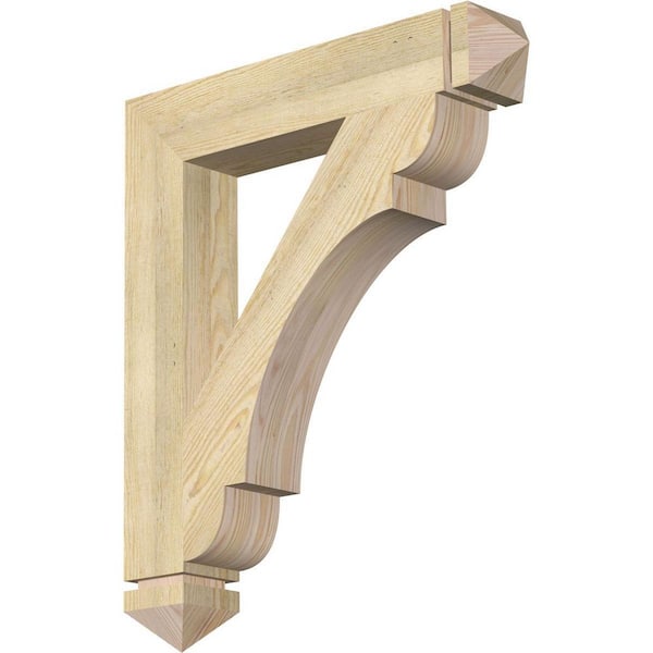 Ekena Millwork 4 in. x 28 in. x 24 in. Douglas Fir Olympic Arts and Crafts Rough Sawn Bracket