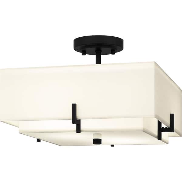 Quoizel Renzo 14.25 in. Matte Black Semi-Flush Mount