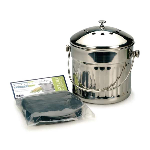 Large Painted Stainless Steel Compost Pail