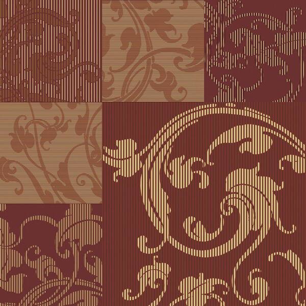 The Wallpaper Company 8 in. x 10 in. Maroon and Caramel Large Scale Marbelized Squares Wallpaper Sample