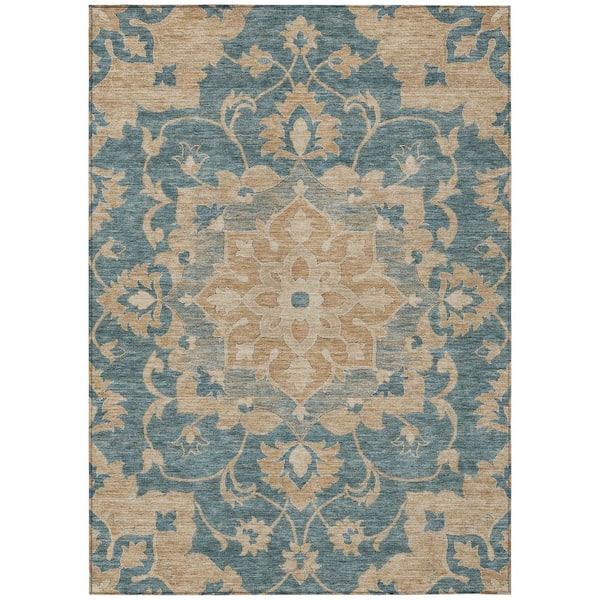 Chantille Machine Washable Indoor/Outdoor Abstract ACN2954 Teal 10 ft. x 14 ft. Area Rug