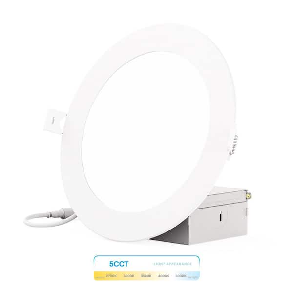 6 in. 5CCT Selectable 12-Watt 1050 Lumens Ultra-Thin Integrated LED Light Kit, Flush Mount, Dimmable, Wet Rated