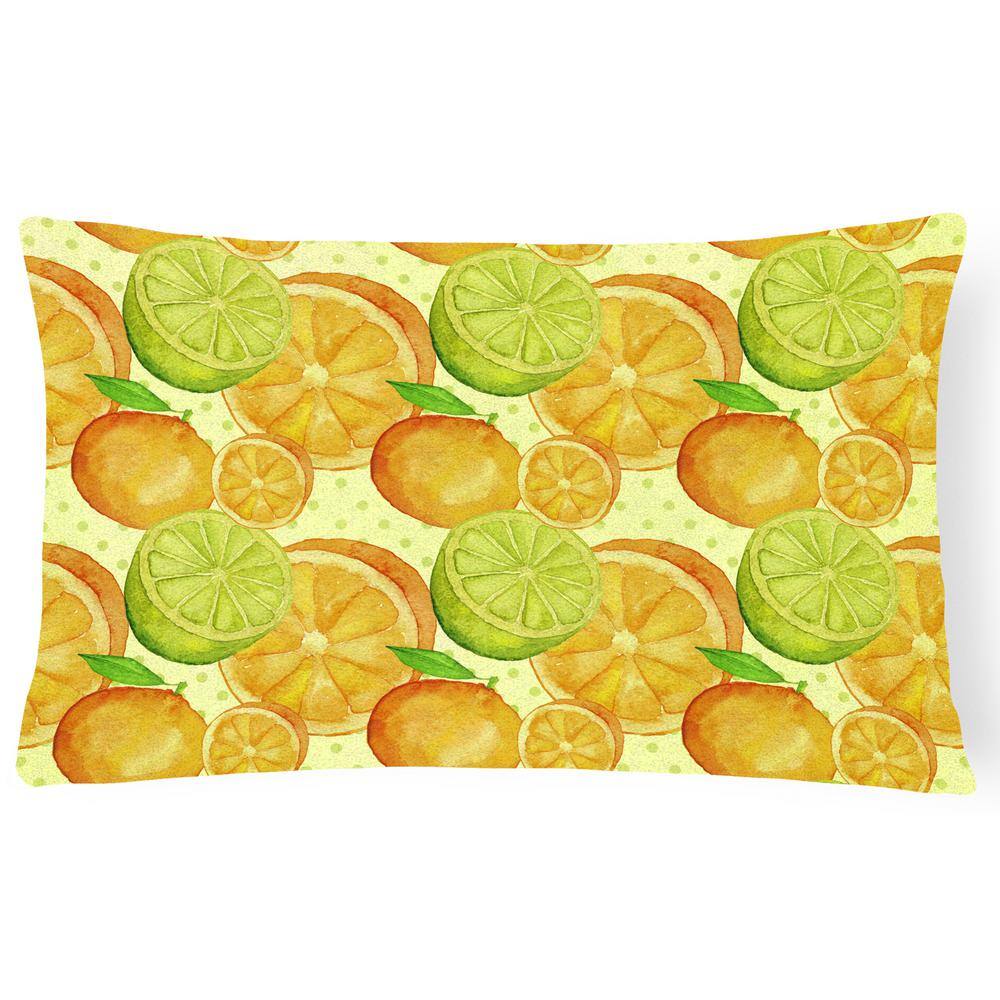12 in. x 16 in. Multi-Color Lumbar Outdoor Throw Pillow Watercolor Limes and Oranges Citrus price history on PriceWatchPro