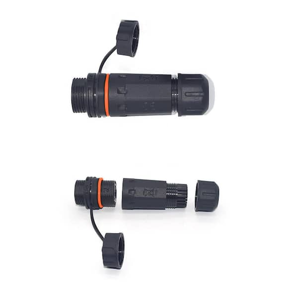 Waterproof RJ45 Coupler with Cover, Shielded Ethernet Connector for Cat5E/6E/6A/7 Outdoor LAN Cable, Female Black 9-Pack