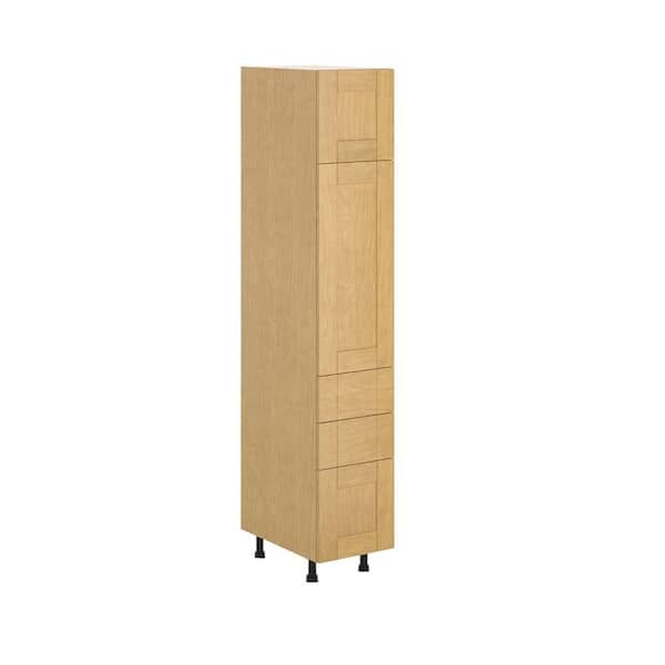 Eurostyle Milano Ready to Assemble 15 x 83.5 x 24.5 in. Pantry/Utility Cabinet in Maple Melamine and Door in Clear Varnish
