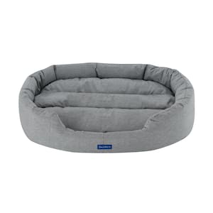 Euchirus Washable Extra Large Grey Dog Bed with Bolster