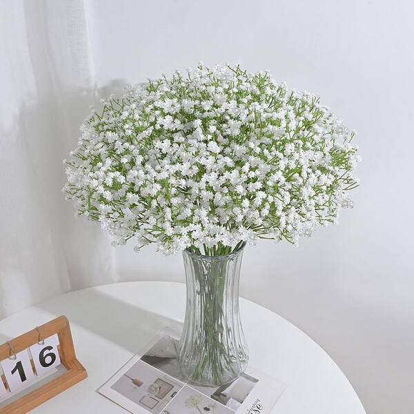 Afoxsos 21 in. White Indoor/Outdoor Artificial Baby's Breath