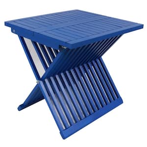 Brandon Blue Wood Outdoor Side Table