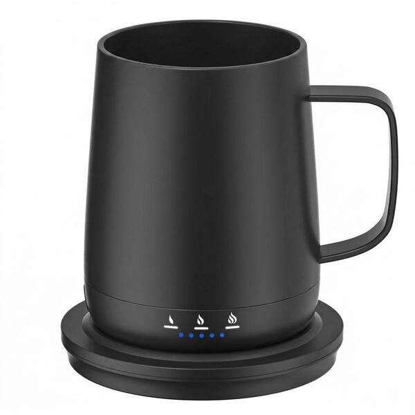 14 oz Black Stainless Steel Smart Heated Coffee Mug Temperature Control Cup Warmer for Hot Drinks 1 Piece