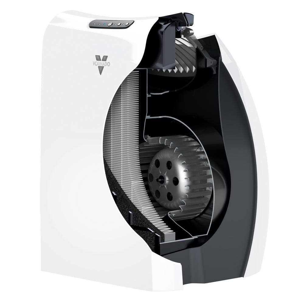 White HEPA and Carbon Filter Console Air Purifier
