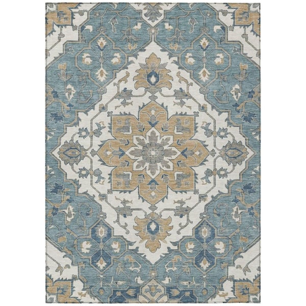 Chantille Machine Washable Indoor/Outdoor Abstract ACN3027 Blue 5 ft. x 7 ft. 6 in. Area Rug