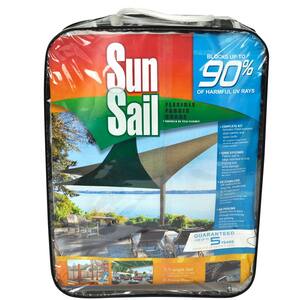 11.8 ft. Triangle Sun Sail Garden Sun Shade Sail Canopy Fabric in Green, Heavy Duty