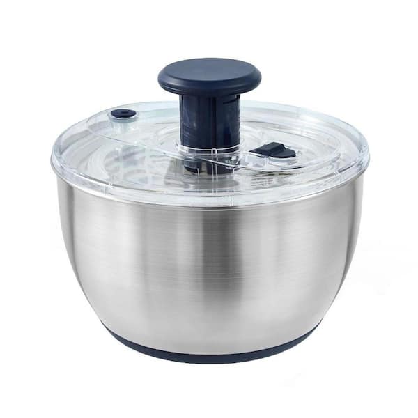 Salad Spinner with 6.4 qt. Large Stainless Steel Multifunctional Lettuce Washer Non-Slip Base Vegetable Cleaner