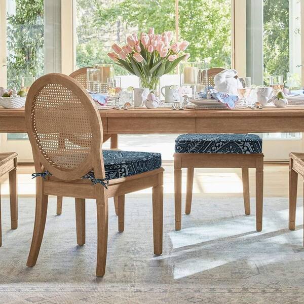 Blue Square Outdoor Round Corner Seat Cushion 4-Pack HPF993HCNN