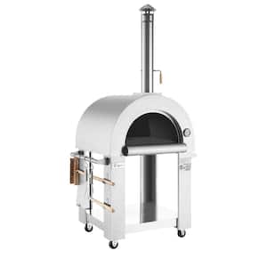 38.6 in. Wood Burning Outdoor Pizza Oven in Stainless Steel