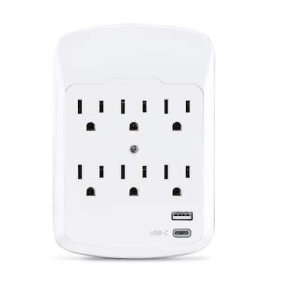 6-Outlet Surge Protector USB-A USB-C Wall Tap