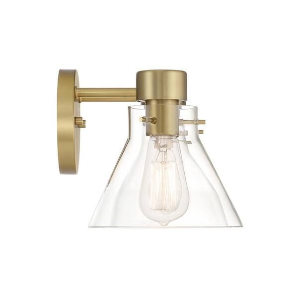 Designers Fountain - Willow Creek 16.5 in. 2-Light Brushed Gold Contemporary Vanity Light with Clear Blown Glass Shades