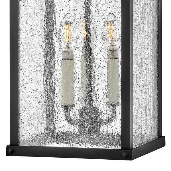 HINKLEY - Beacon Hill 3-Light Museum Black Hardwired Outdoor Wall Lantern Sconce