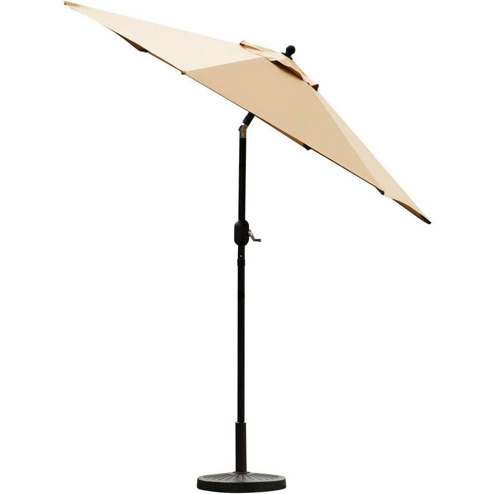 7.5 ft Tan Aluminum Market Patio Umbrella with Push Button Tilt