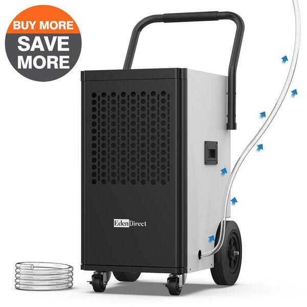 174 pt. 6,000 sq. ft. Buckless Industrial Dehumidifier in White with Drain Hose and Pump for Basement, ETL Ceritified