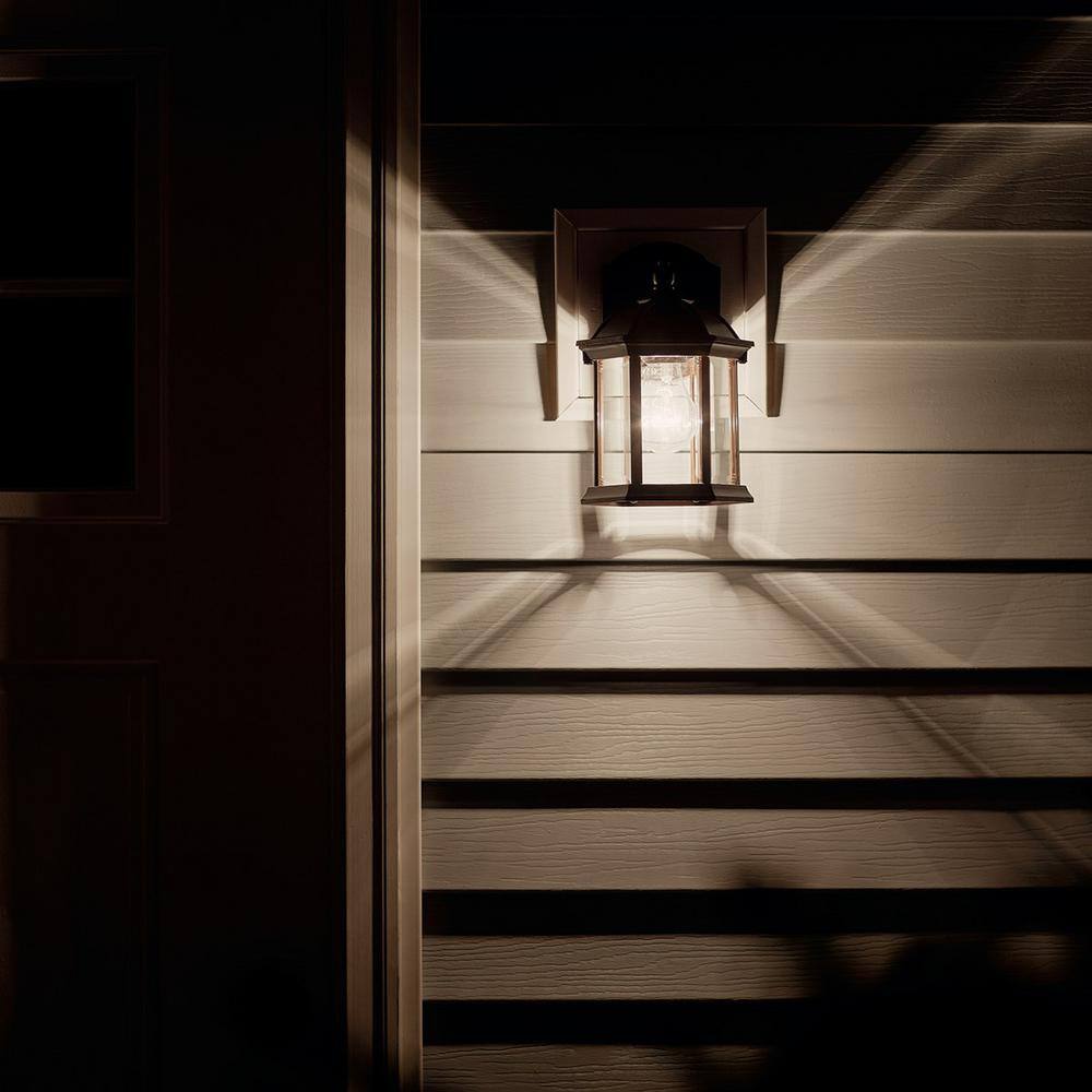 Barrie Black Cast Aluminum Outdoor Wall Lantern with Clear Glass