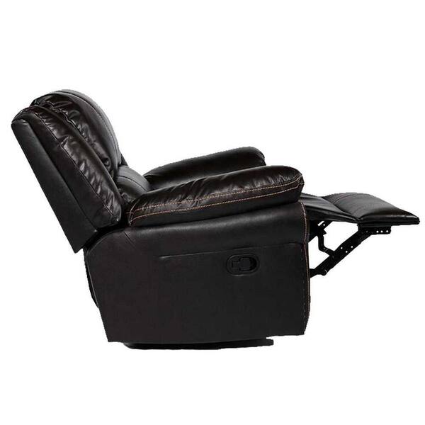 JAYDEN CREATION Joseph Charcoal Genuine Leather Swivel Rocking Manual  Recliner with Straight Tufted Back Cushion and Curved Mood Arms  RCCZ0827-CHA - The Home Depot
