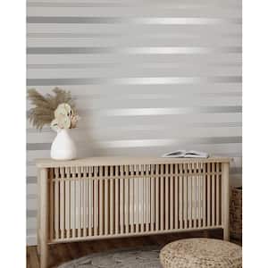 Collin Silver Bexley Stripe Matte Non-Pasted Strippable Wallpaper Sample