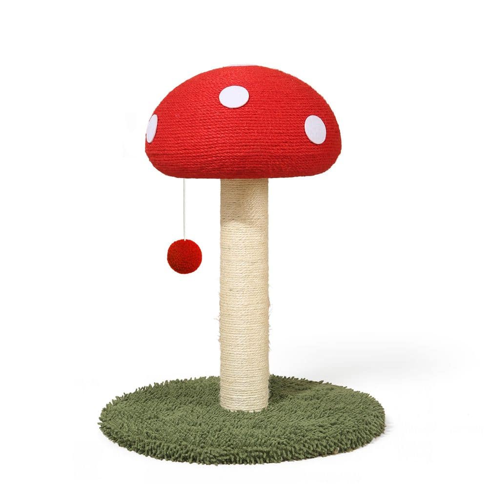 Mushroom 20 in. Cat Scratching Post with Sisal Rope and Interactive Hanging Ball price history on PriceWatchPro