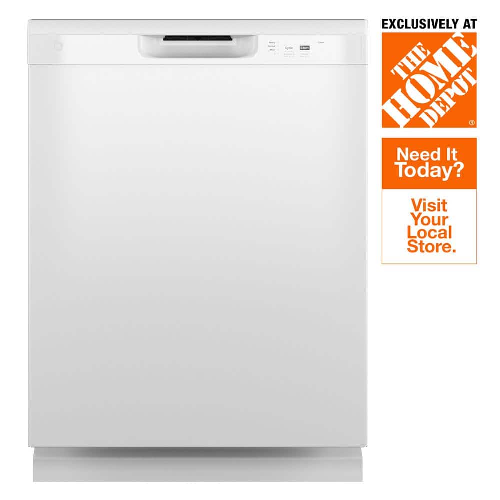 GE 24 in. Built-In Tall Tub Front Control White Dishwasher with 60 dBA, ENERGY STAR