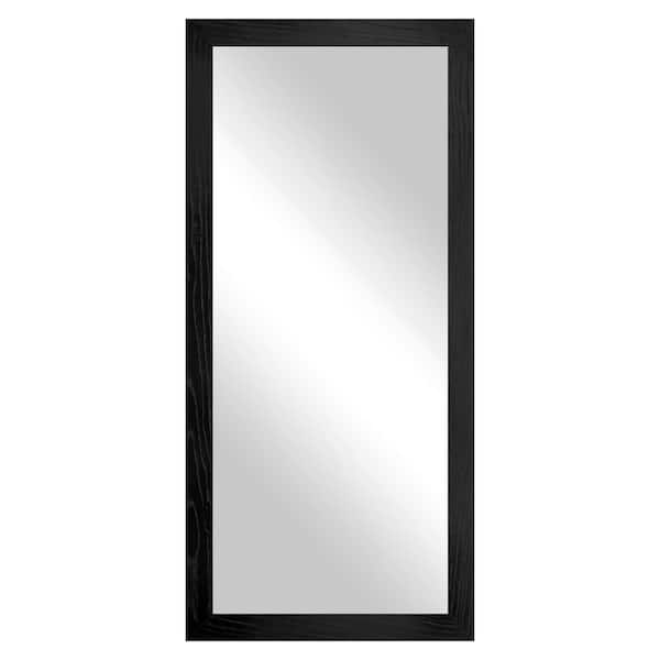 Rayne Mirrors Large Tall (33 in. W x 80 in. H) Wooden Black Rectangle Wall Mirror