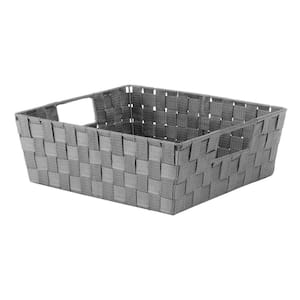 5 in. H x 15 in. W x 13 in. D Gray Fabric Cube Storage Bin