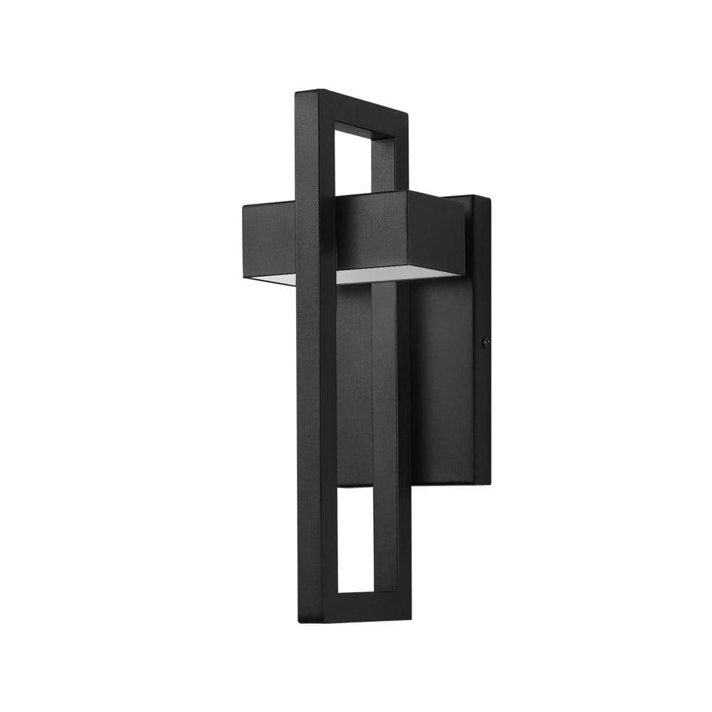 1-Pack 13.7 in Black All-Weather Outdoor Wall Light, Geometric Black Metal Housing Integrated LED High CRI 90+ price history on PriceWatchPro