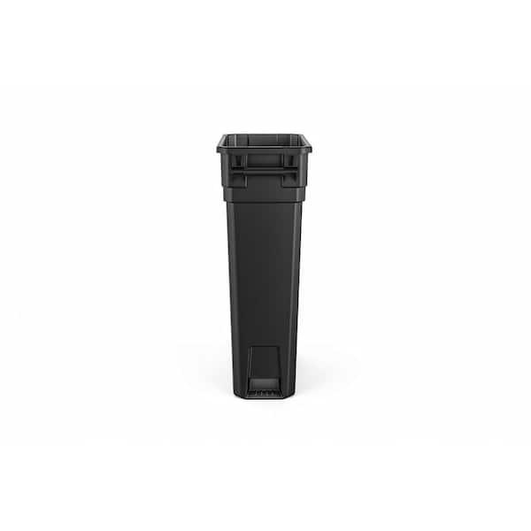 Suncast Commercial Slim 23 Gal. Black Plastic Trash Can With
