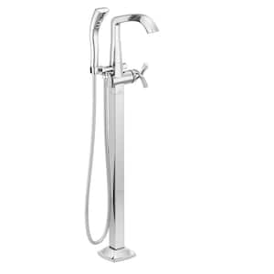 Stryke 1-Handle Freestanding Tub Filler Faucet Trim Kit with Handshower in Chrome (Valve Not Included)