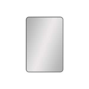 24 in. W x 36 in. H Rectangular Framed Wall Bathroom Vanity Mirror in Black