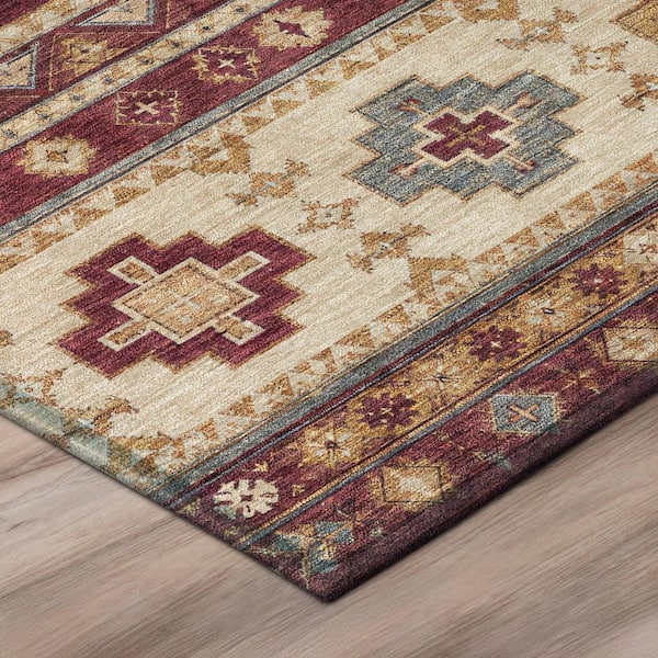 Chantille Machine Washable Indoor/Outdoor Abstract ACN3125 Burgundy 2 ft. x 3 ft. Accent Rug