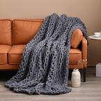 Watnature Chunky Knit Blanket Light Gray Merino Wool Yarn Luxury Throw  Knitted Blanket, Handmade Bed Sofa Chair Mat for Home Decor FYM_QH120x150 -  The Home Depot